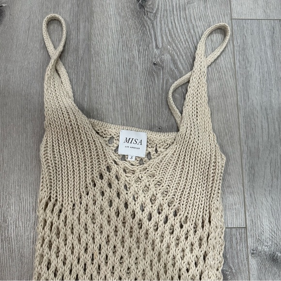 Misa Ursula Knit Crochet Dress/Swim Coverup in Natural - Picture 4 of 5